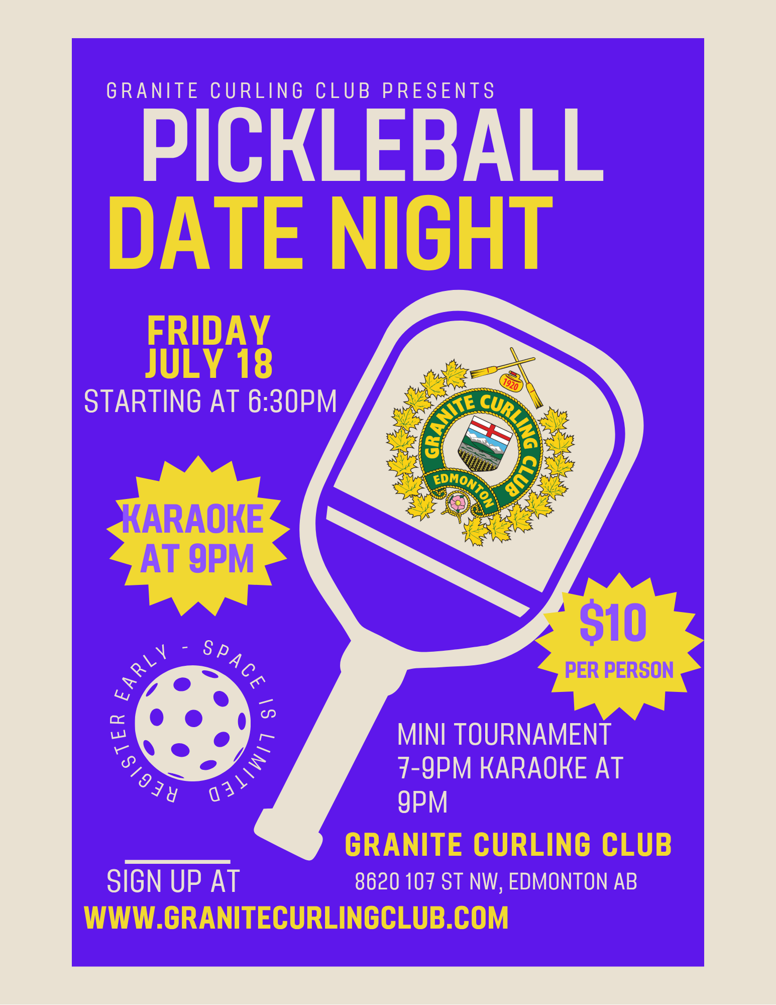 Friday Pickleball Date Night July 18