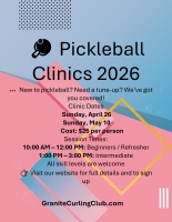 Pickleball Clinic *NEW April 26 & May 10
